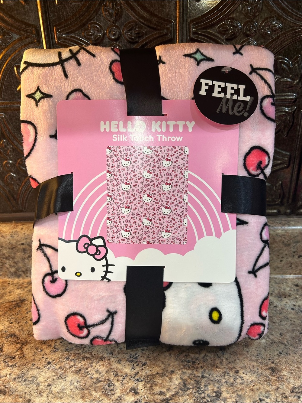 Hello Kitty Silk Touch Blanket 50”X 60” Travel Throw Hello Kitty and Cherrys NEW